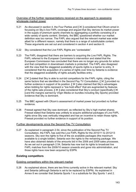 Pay TV phase three document - Stakeholders - Ofcom