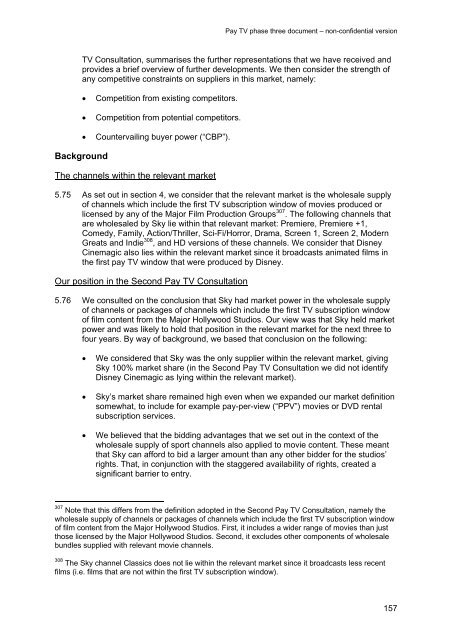 Pay TV phase three document - Stakeholders - Ofcom