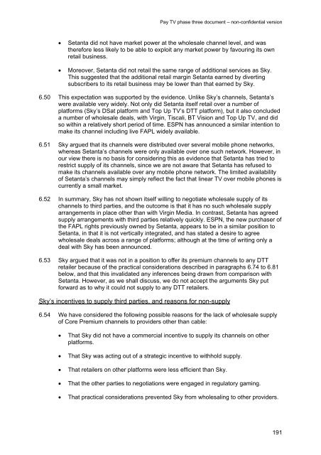 Pay TV phase three document - Stakeholders - Ofcom