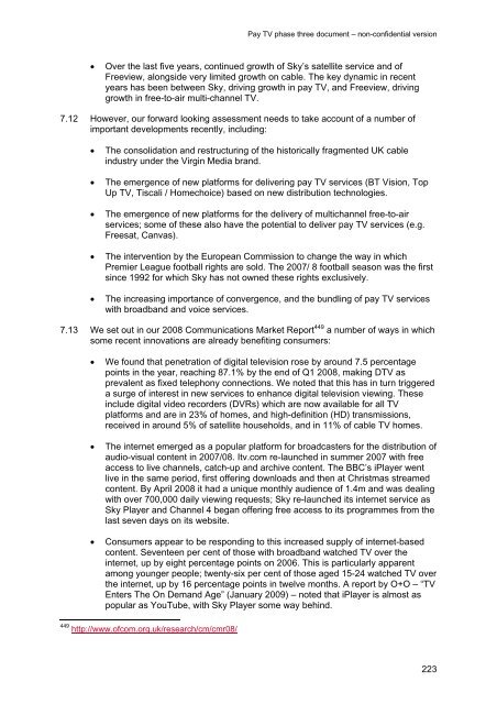 Pay TV phase three document - Stakeholders - Ofcom