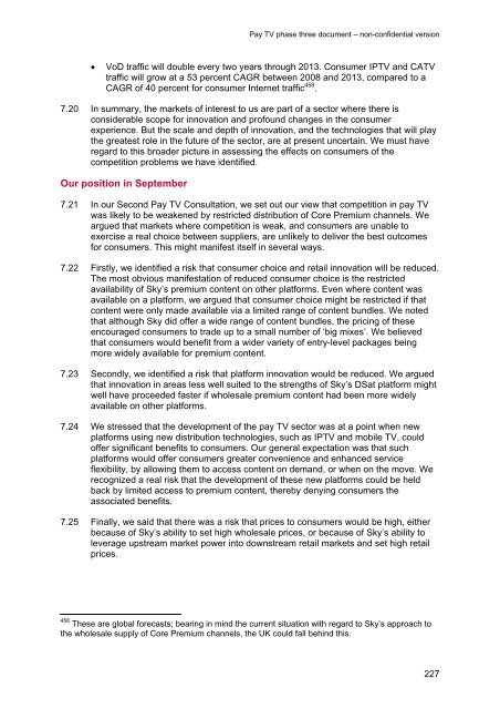 Pay TV phase three document - Stakeholders - Ofcom