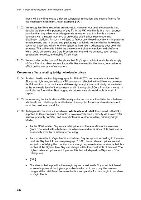 Pay TV phase three document - Stakeholders - Ofcom