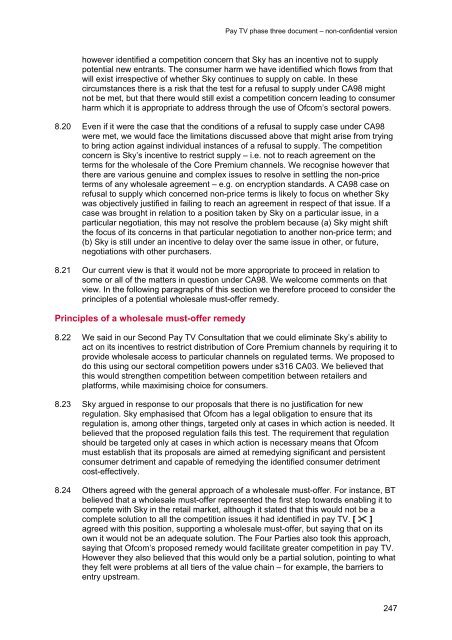 Pay TV phase three document - Stakeholders - Ofcom