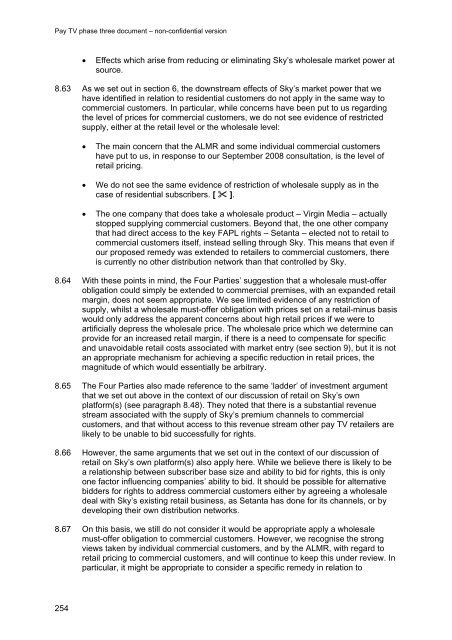 Pay TV phase three document - Stakeholders - Ofcom