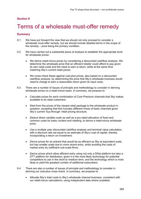 Pay TV phase three document - Stakeholders - Ofcom