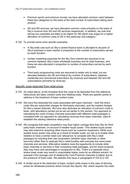 Pay TV phase three document - Stakeholders - Ofcom