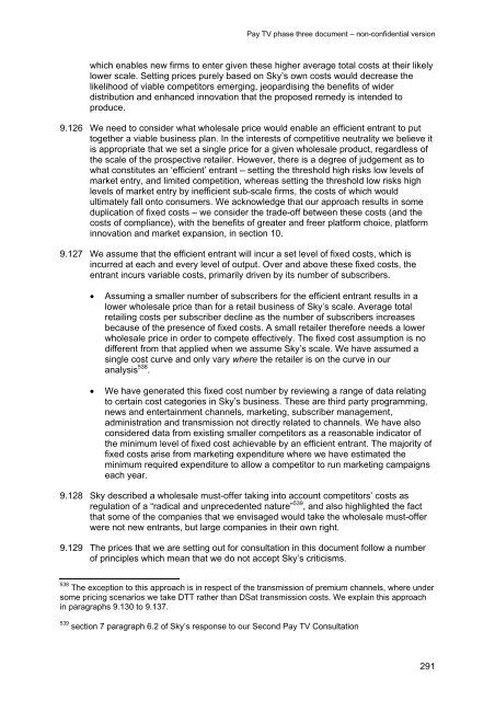 Pay TV phase three document - Stakeholders - Ofcom