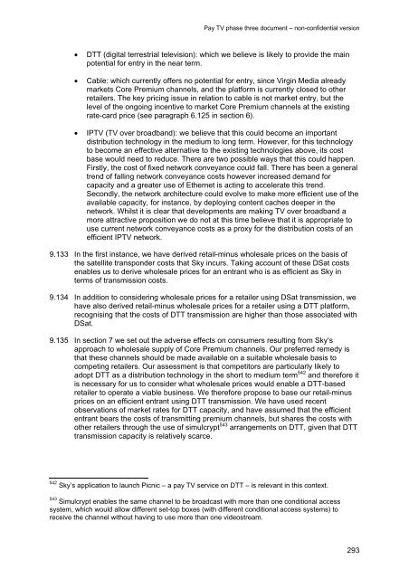 Pay TV phase three document - Stakeholders - Ofcom