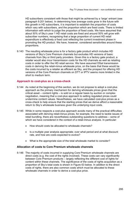 Pay TV phase three document - Stakeholders - Ofcom