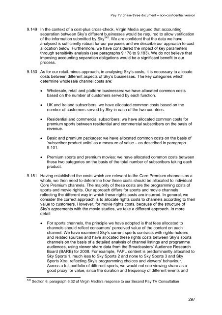 Pay TV phase three document - Stakeholders - Ofcom