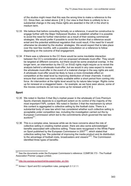 Pay TV phase three document - Stakeholders - Ofcom