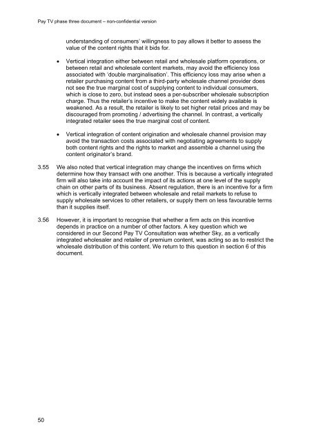 Pay TV phase three document - Stakeholders - Ofcom