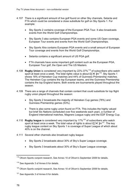 Pay TV phase three document - Stakeholders - Ofcom