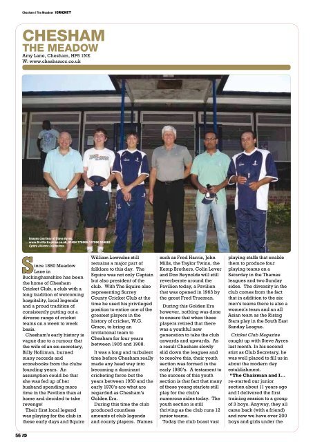 IN THIS ISSuE Glamorgan Gloucestershire Harrogate ... - Cricket Club