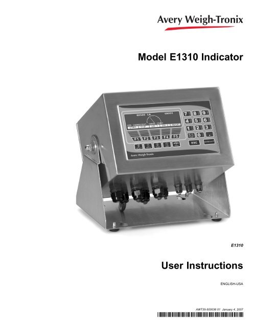 Weigh Tronix E1310 Manual