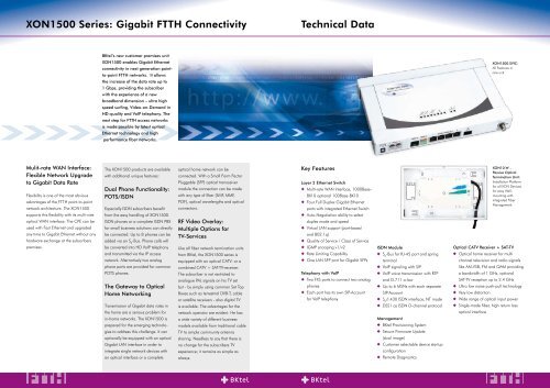 Gigabit FTTH ... taking the next step - BKtel