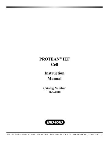 PROTEAN® IEF Cell Instruction Manual - Bio-Rad