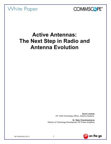 Active Antennas: The Next Step in Radio and Antenna Evolution