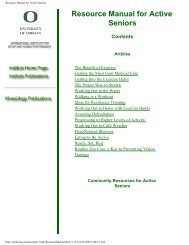 Resource Manual for Active Seniors Contents
