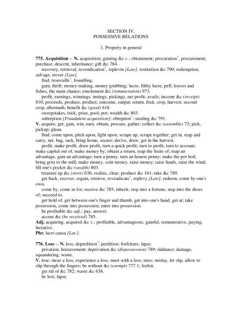 ROGET'S THESAURUS OF ENGLISH WORDS AND PHRASES ...