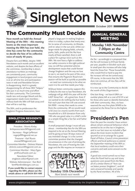 Annual Dolores Community Center Christmas Bazaar 2022 Singleton News - Singleton Residents Association Inc