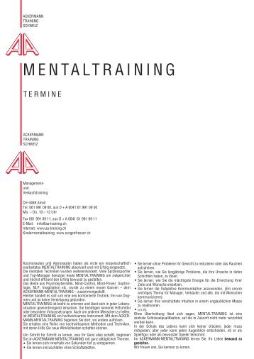 MENTALTRAINING - Ackermann Training Schweiz