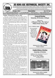 2009 Apr Newsletter - Ku-ring-gai Historical Society