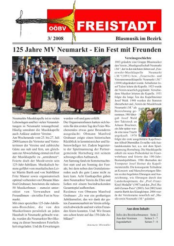 125 Jahre MV Neumarkt - Ein Fest mit Freunden - Freistadt