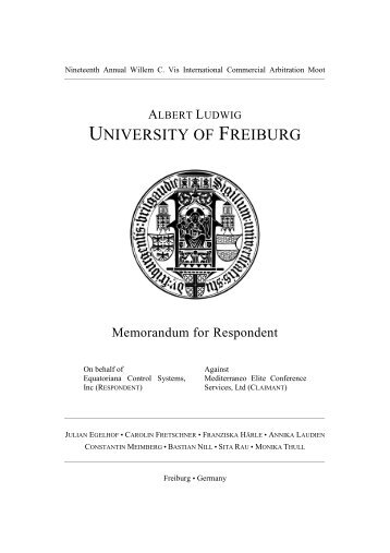 UNIVERSITY OF FREIBURG - CISG Database