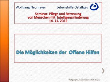 Wolfgang Neumayer Lebenshilfe Ostallgäu - Bildungswerk Irsee