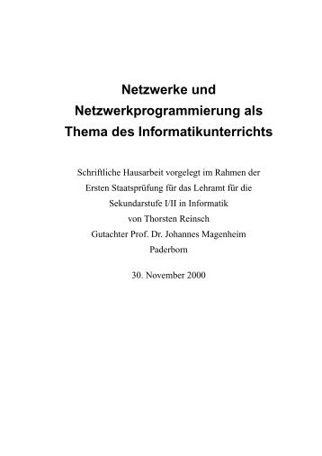 Netzwerke und Netzprogrammierung als Thema des ...