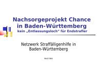 Das Nachsorgeprojekt Chance in Baden-Württemberg - kein - DBH