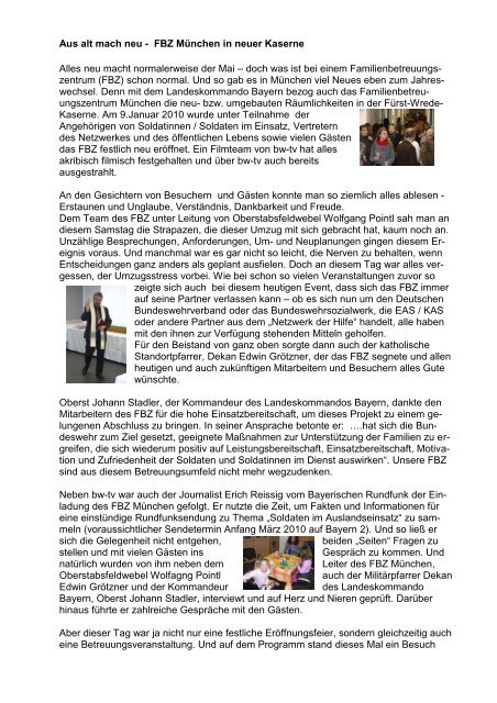 Aus Alt Mach Neu Fbz Munchen In Neuer Kaserne Frau Zu Frau