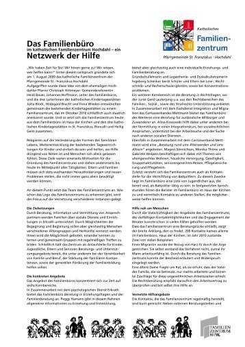 Das Familienbüro Netzwerk der Hilfe - St.Franziskus Hochdahl