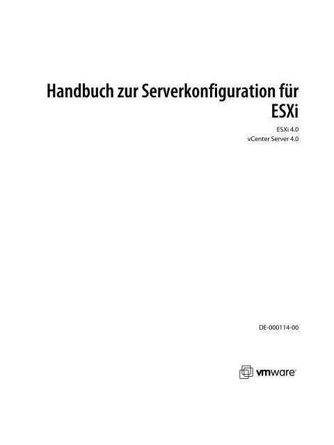 Handbuch zur Serverkonfiguration für ESXi - VMware