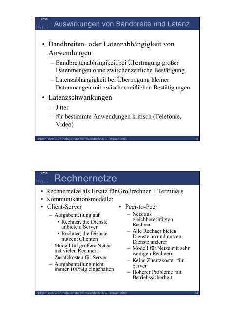 Grundlagen der Netzwerktechnik Teil I: Kommunikation - GWDG