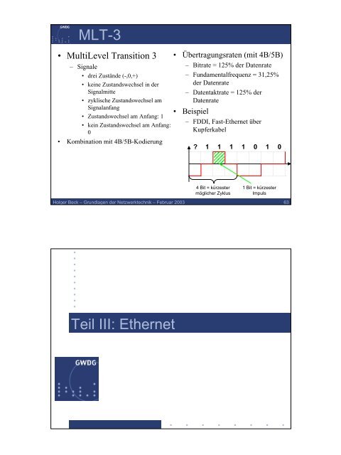 Grundlagen der Netzwerktechnik Teil I: Kommunikation - GWDG