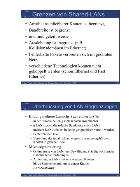 Grundlagen der Netzwerktechnik Teil I: Kommunikation - GWDG