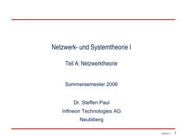 Netzwerk- und Systemtheorie I
