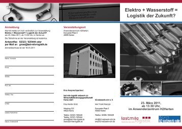 Elektro + Wasserstoff = Logistik der Zukunft? - h2-netzwerk-ruhr