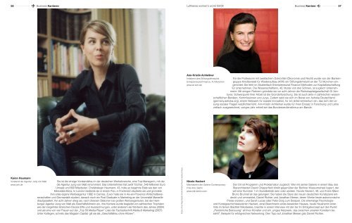 Lufthansa Woman´s World Netzwerkerinnen 03/2008 - Artist Network