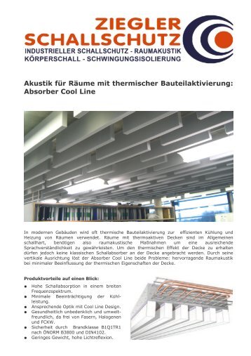 Absorber Cool Line - Ziegler Schallschutz