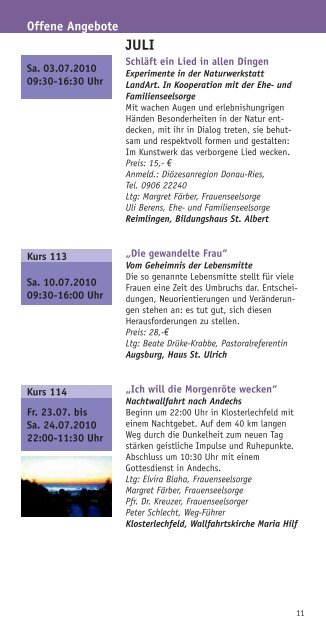 Angebote für Frauen und Alleinerziehende - Bistum Augsburg