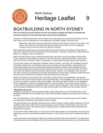 Heritage Leaflet - online version 9 - North Sydney Council