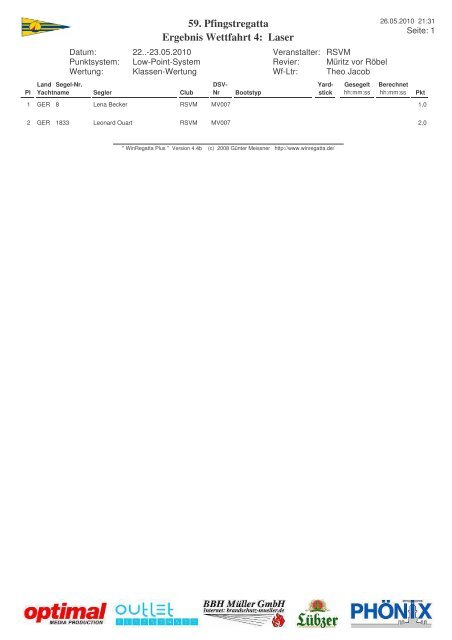 Erg.59.Pfingstpokalwertung 2010.pdf - Röbeler Segler-Verein ...