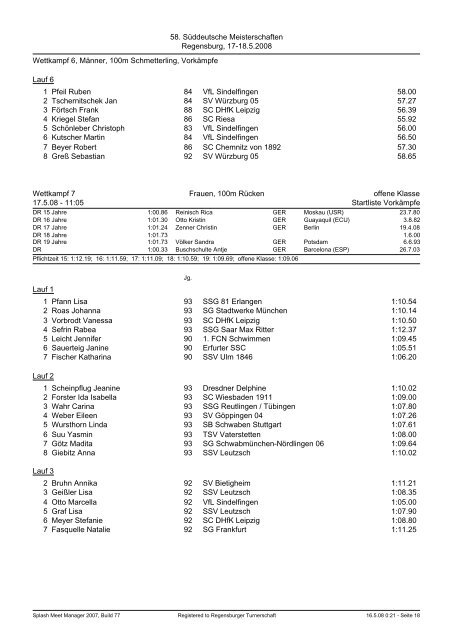 Meldeergebnis - Schwimm- und Sportverein Leutzsch e.V.