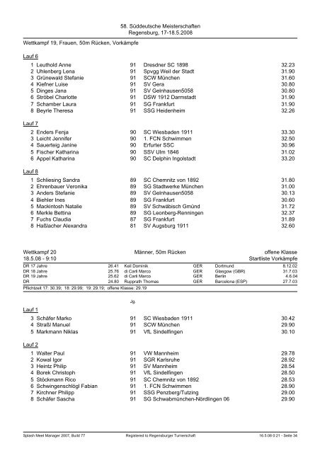 Meldeergebnis - Schwimm- und Sportverein Leutzsch e.V.