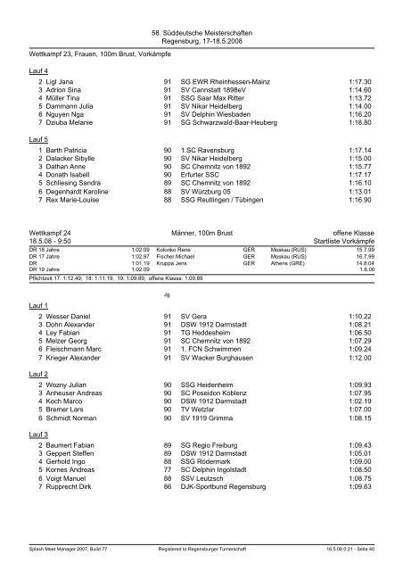 Meldeergebnis - Schwimm- und Sportverein Leutzsch e.V.