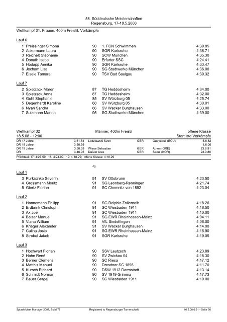 Meldeergebnis - Schwimm- und Sportverein Leutzsch e.V.