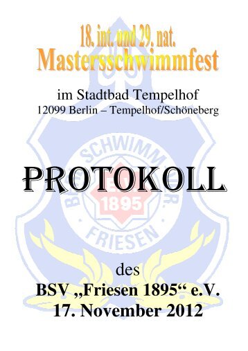 BSV „Friesen 1895“ - Masters in Berlin